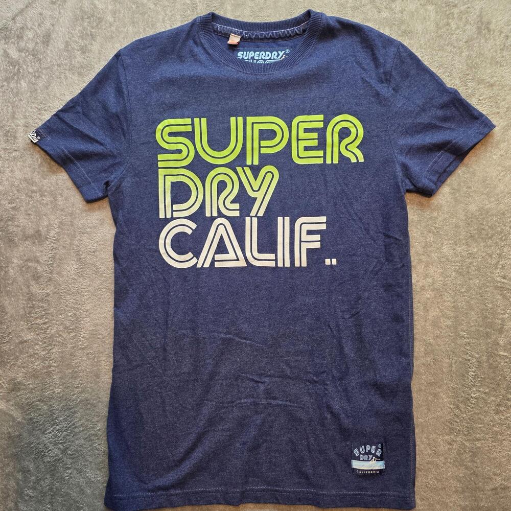 Superdry Surf Calif Shirt Mens S Blue California Surf Logo Graphic T-Shirt